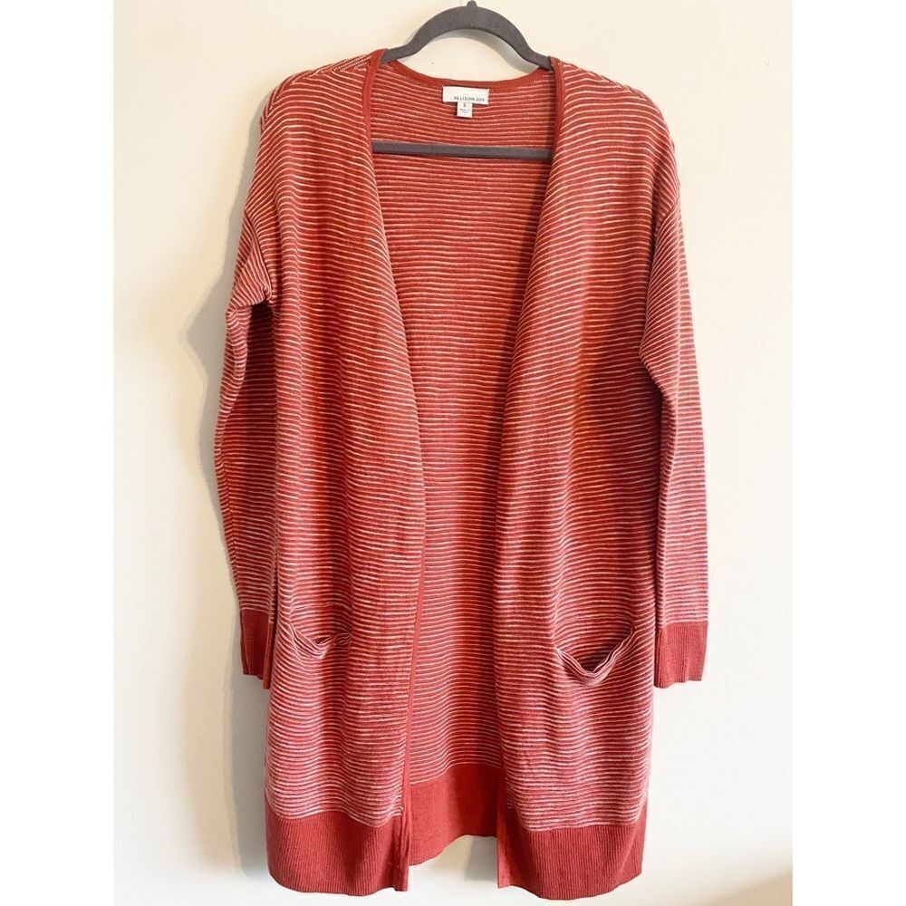 Allisonjoy Rust Red And White Long, Open Front Ca… - image 6